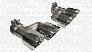 Ford Mustang Performance Exhaust - CORSA Performance - Polished Quad Tips - `15-`18